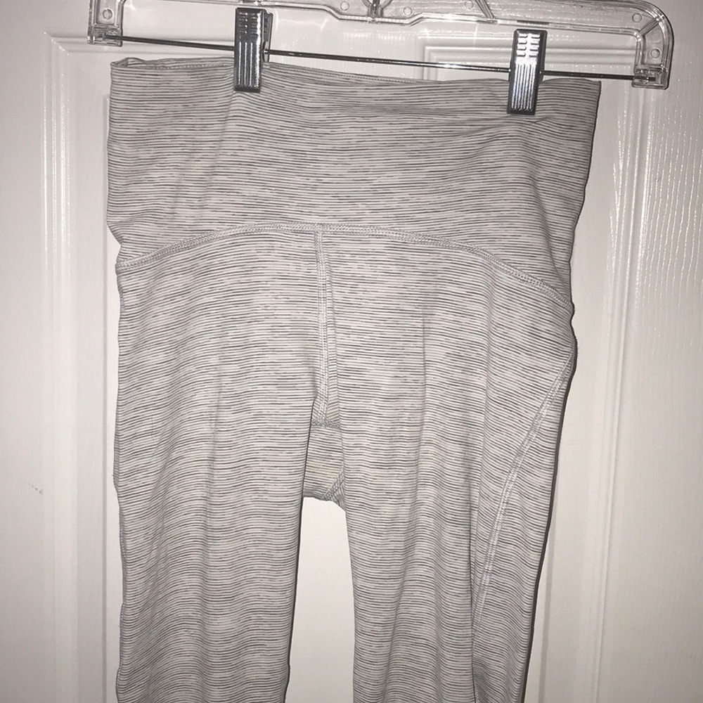 Size 4 LULULEMON gray light stripe pants